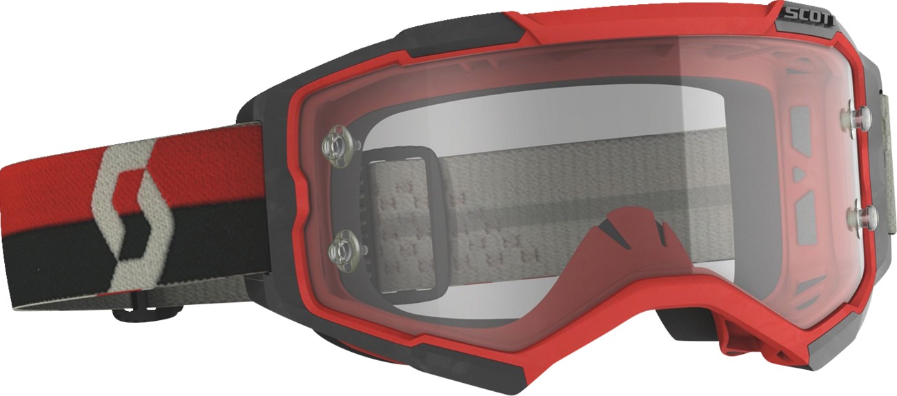 Scott Fury Goggle Red/Black with Clear Lens - Unisex Adult - Click Image to Close