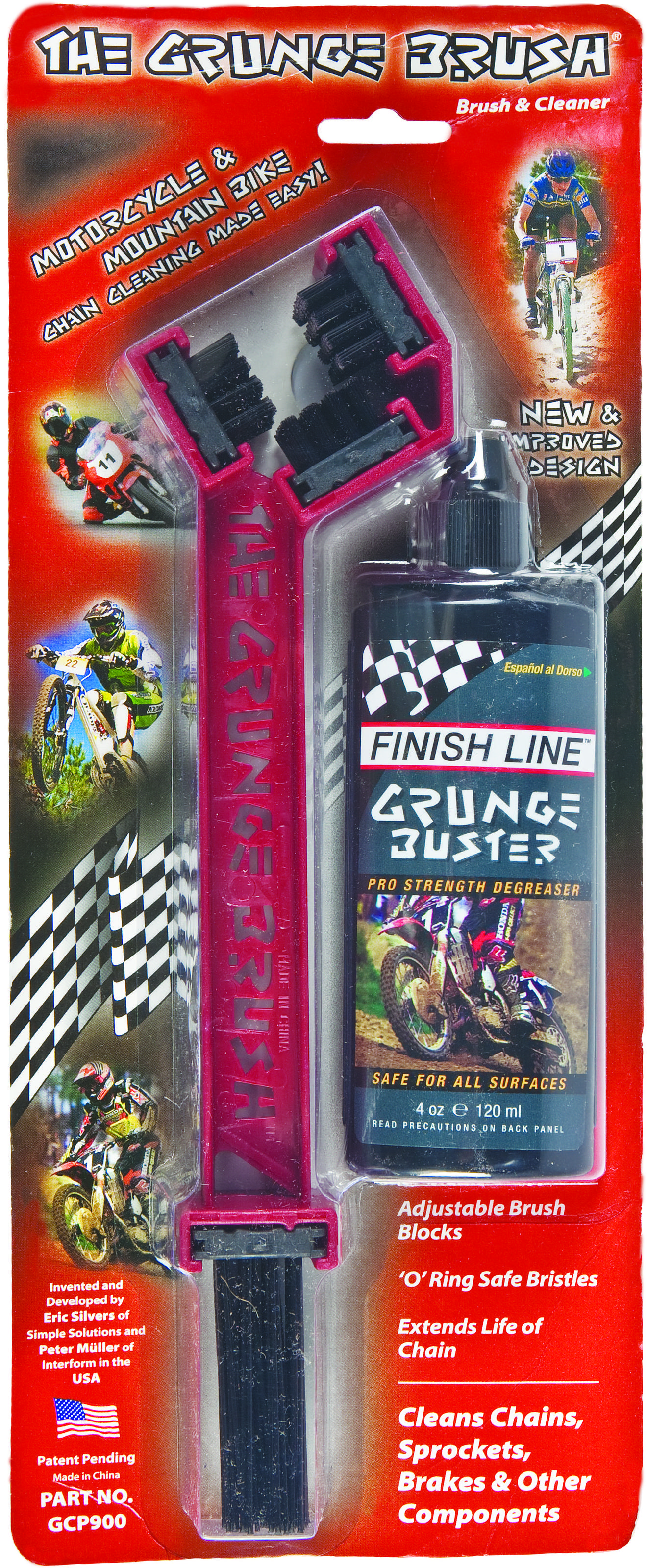 The Grunge Brush W/ Cleaner - For MC/ATV/Bicycle Chains & Sprockets - Click Image to Close