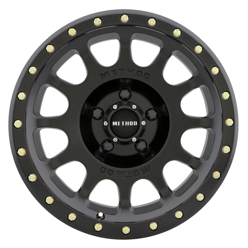 MR305 NV 17x8.5 0mm Offset 5x4.5 83mm CB Matte Black Wheel - Click Image to Close