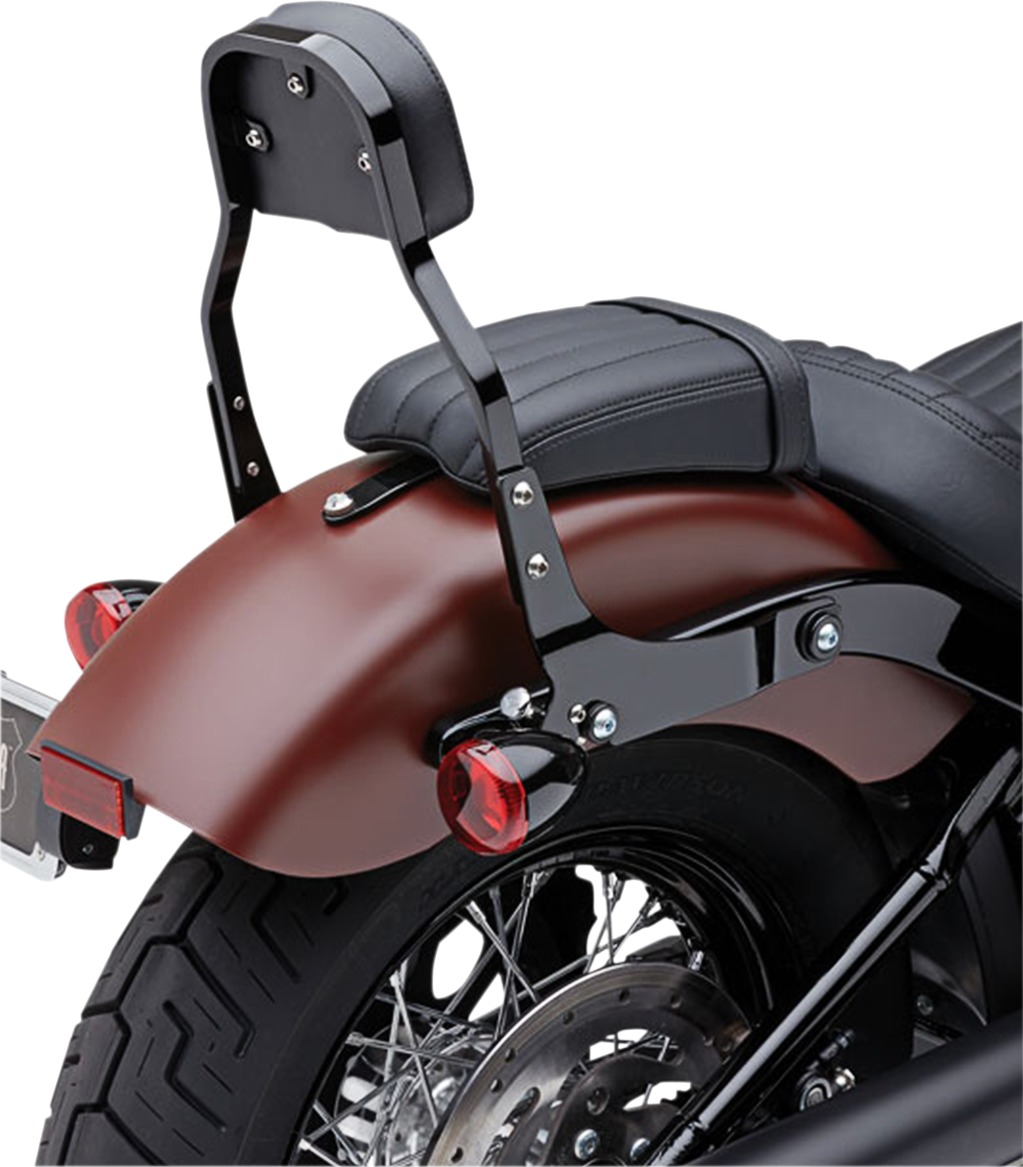 Cobra Detachable Mini Square Backrest - Black Fits Dyna 2006-2017 - Click Image to Close