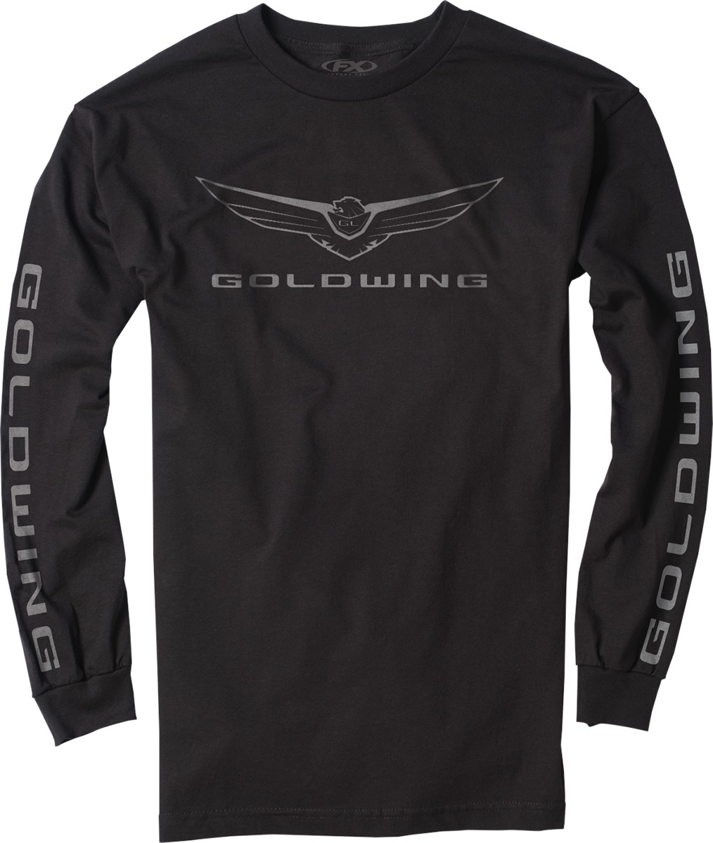 Men's Gold Wing Icon Long Sleeve Tee - Gw Icon Ls Tee Blk Xl - Click Image to Close