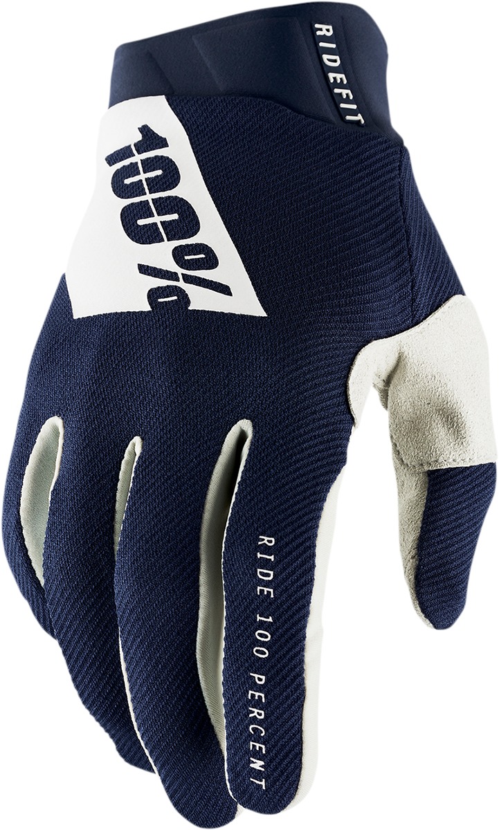 100% Men's Ridefit Gloves Navy XL - ATV/Motocross/Off-Road - Click Image to Close