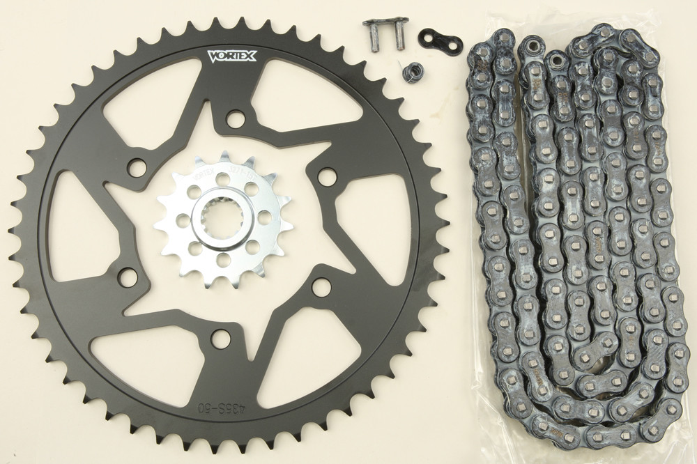 V3 Chain & Sprocket Kit Black SX Chain 520 15/50 Black Steel - For 03-05 Yamaha R6 & 06-10 "S" - Click Image to Close