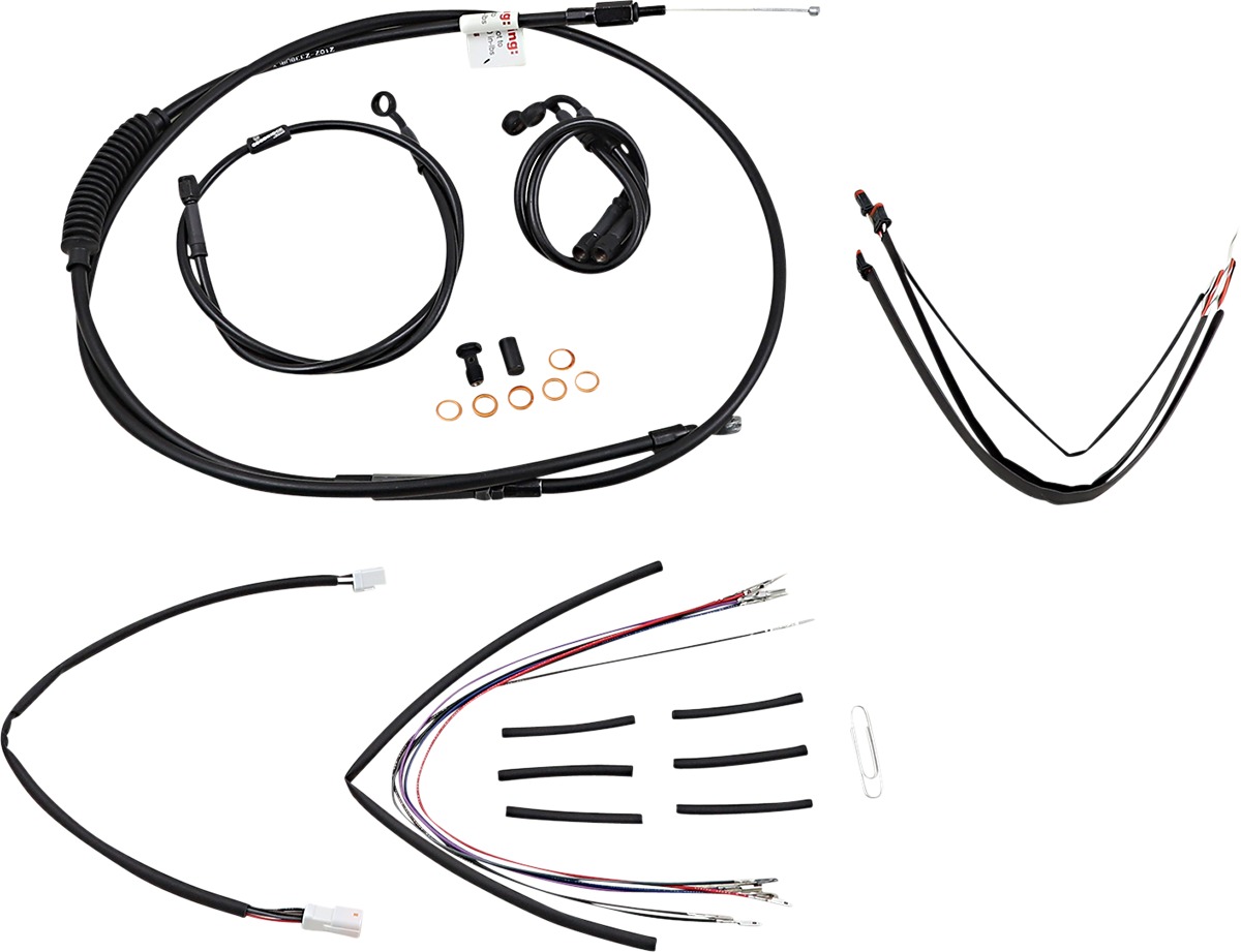 Extended Black Control Cable Kit for 16" Gorilla Bars - Click Image to Close