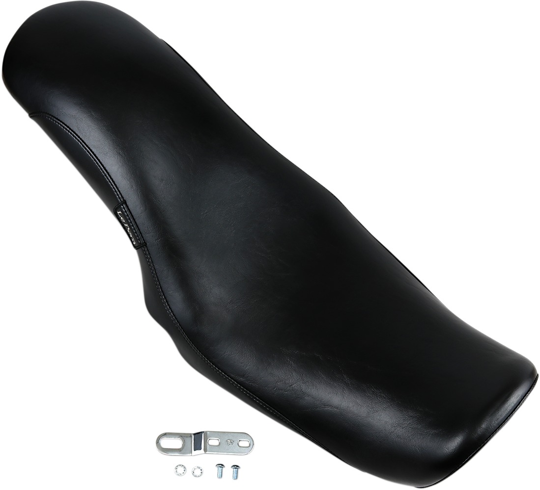 King Cobra Plain Vinyl 2-Up Seat Black Foam - For 06-17 Harley Dyna - Click Image to Close