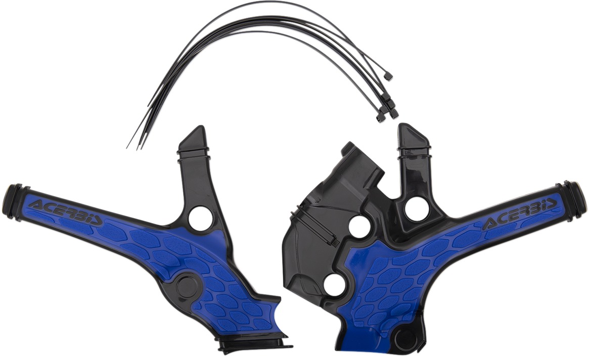 X-Grip Frame Guards Black/Blue - For 18-24 Yamaha YZ65 - Click Image to Close