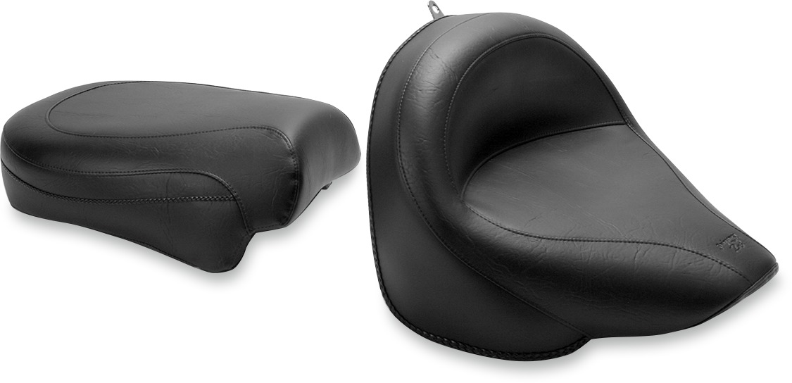 Touring Smooth Vinyl 2-Up Seat - Black - For 00-09 Yamaha 1100 V-Star - Click Image to Close