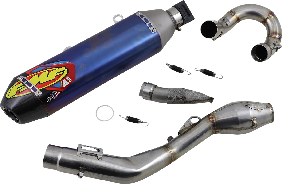 Blue Factory 4.1 Full Exhaust w/ SS MegaBomb - For 20-21 Husqvarna FE250 - Click Image to Close