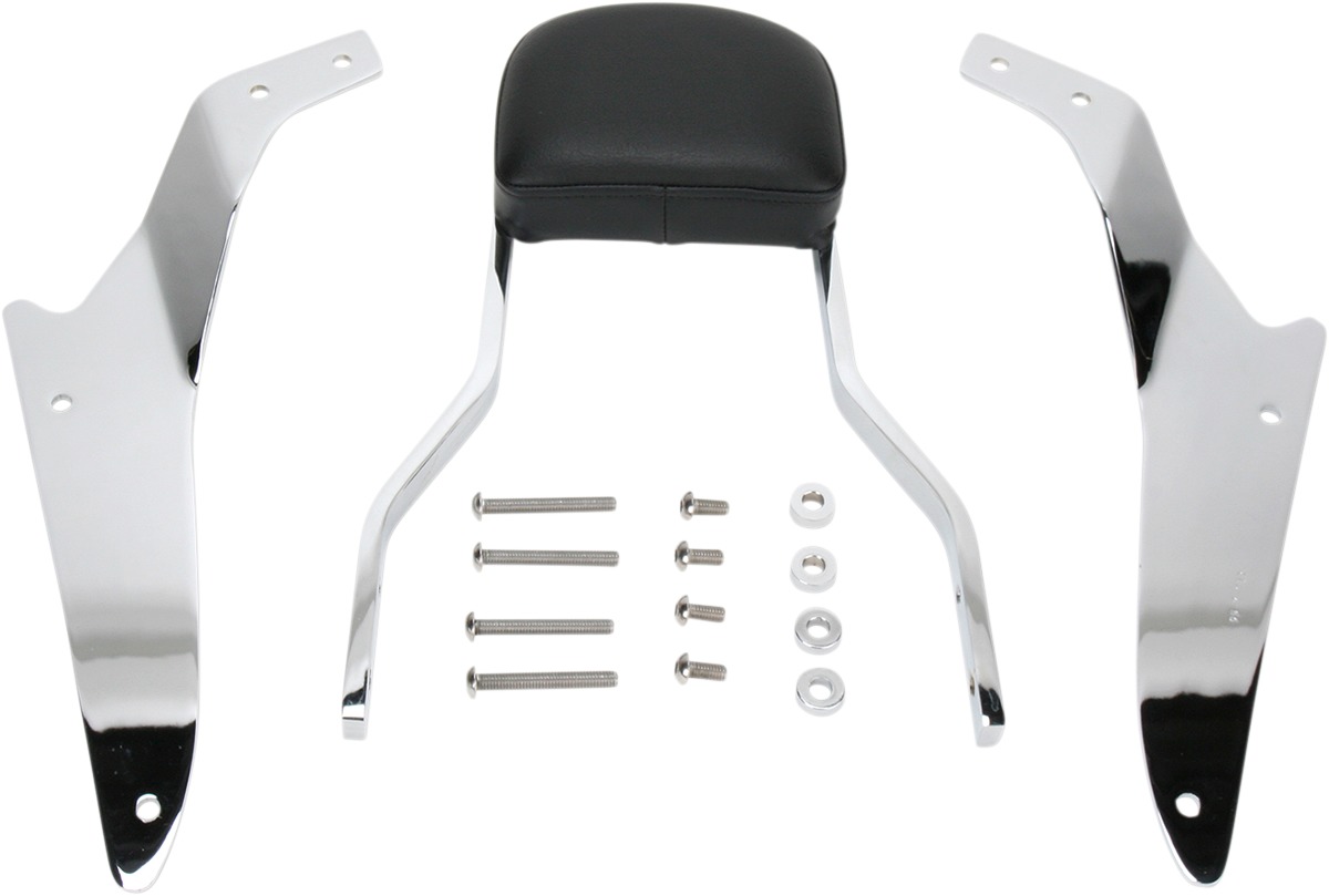 Short Square 14" Sissy Bar Chrome - For 99-07 Honda VT600C Shadow VLX - Click Image to Close