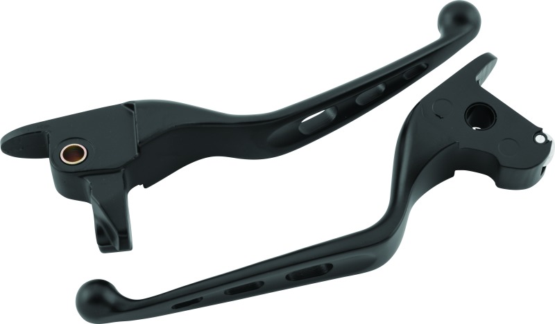 Biker's Choice Tri-Hole Lever Set Black, Forged Aluminum, Sold in Pairs - Click Image to Close