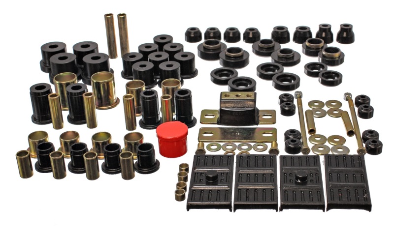 67-69 Chevrolet Camaro (w/mono leaf springs) Black Hyper-flex Master Bushing Set - Click Image to Close