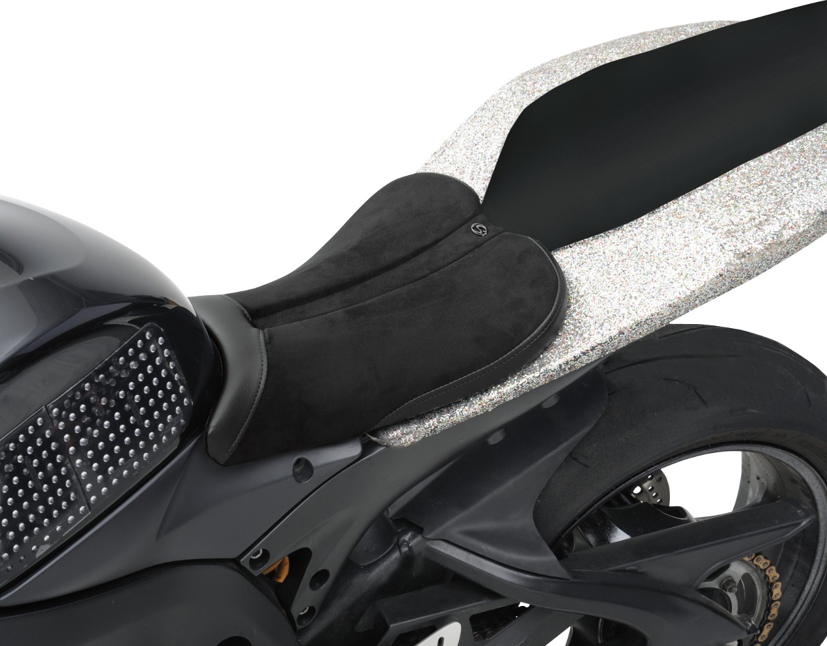 Sport Plain Suede Solo Seat Black Gel - For 06-07 Suzuki GSXR600 GSXR750 - Click Image to Close