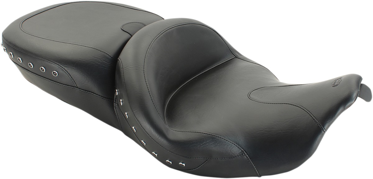 Summit Studded Vinyl 2-Up Seat - For 14-20 Harley FLH FLTRX - Click Image to Close