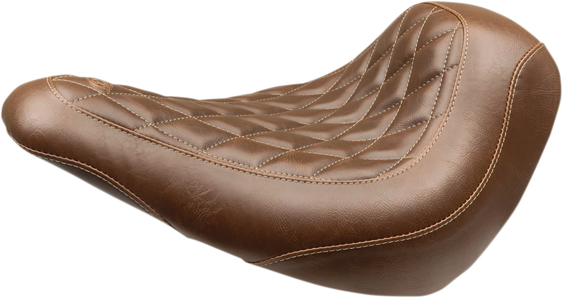 Tripper Diamond Synthetic Leather Brown Solo Seat - For 18-19 HD FLSB FXLR - Click Image to Close