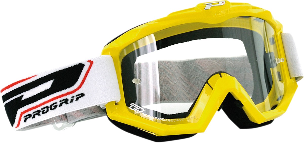 3201 Black / White / Yellow Raceline Goggles - Clear Lens - Click Image to Close