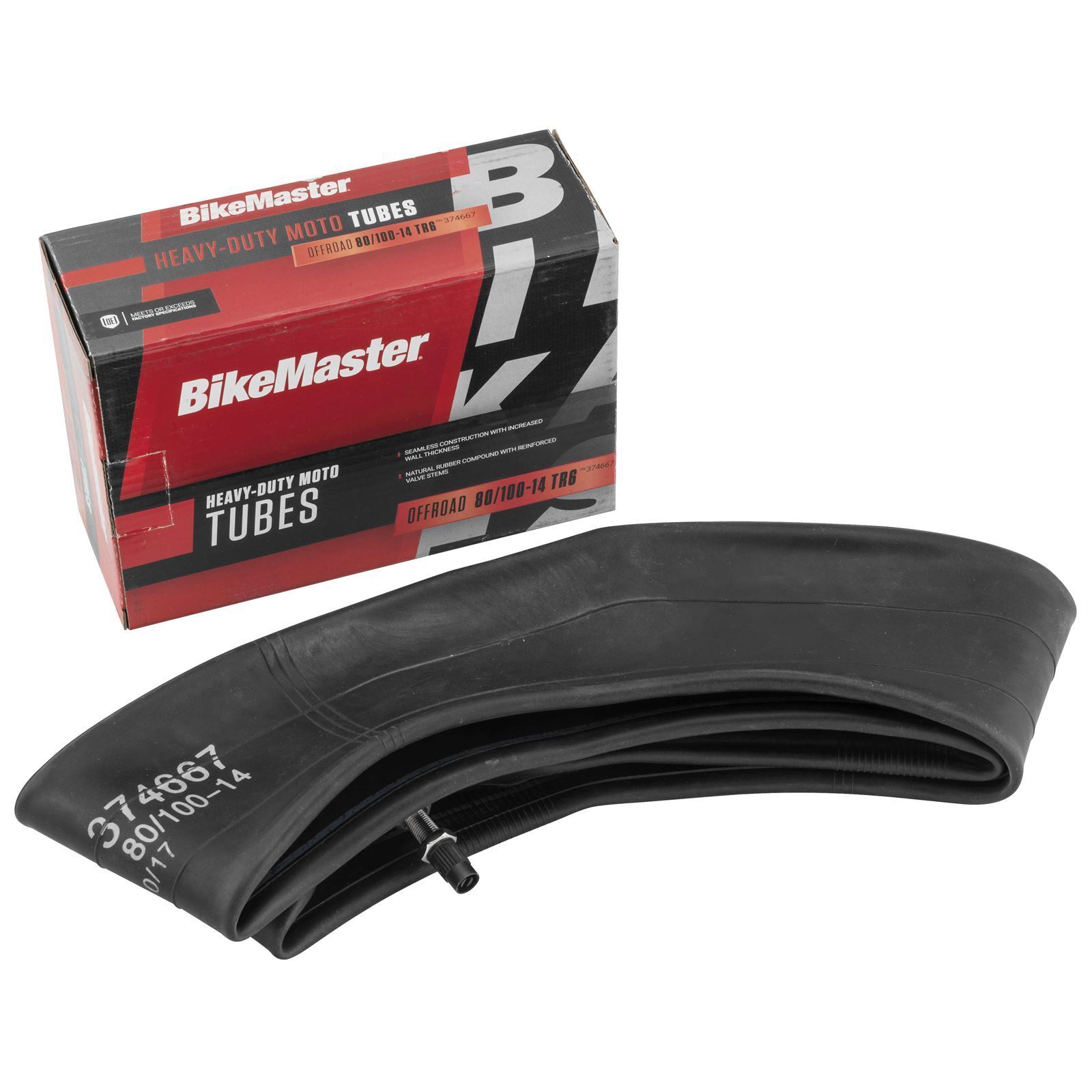 BikeMaster 80/100-12 TR6 Tube Heavy Duty - Click Image to Close