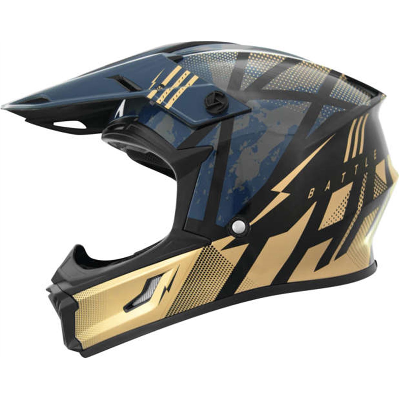 THH Helmets T710X Battle Blu/GldYouth Medium - Click Image to Close