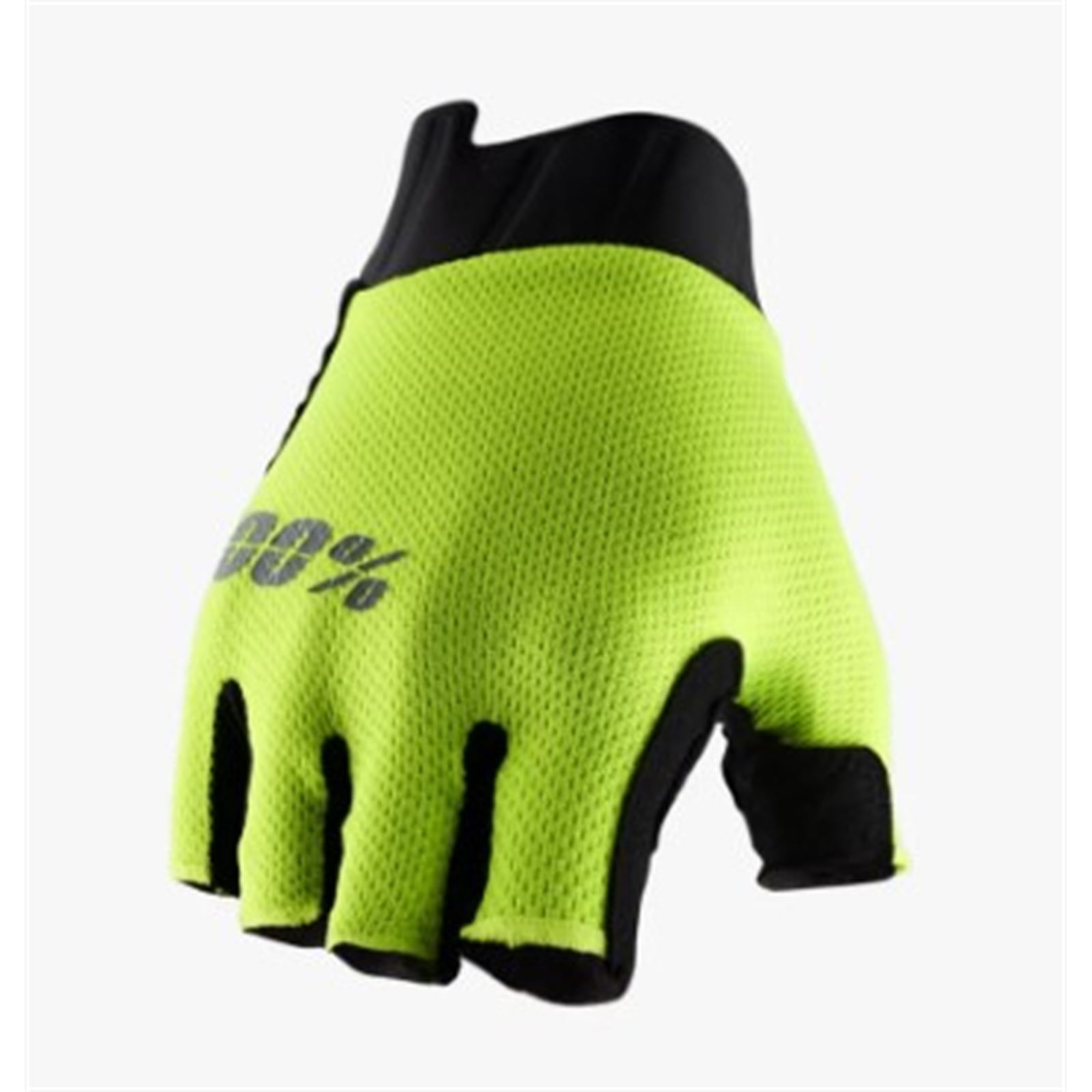 100% Women's Exceeda Gel Short Finger Gloves - Flo. Yellow Wsm - Click Image to Close