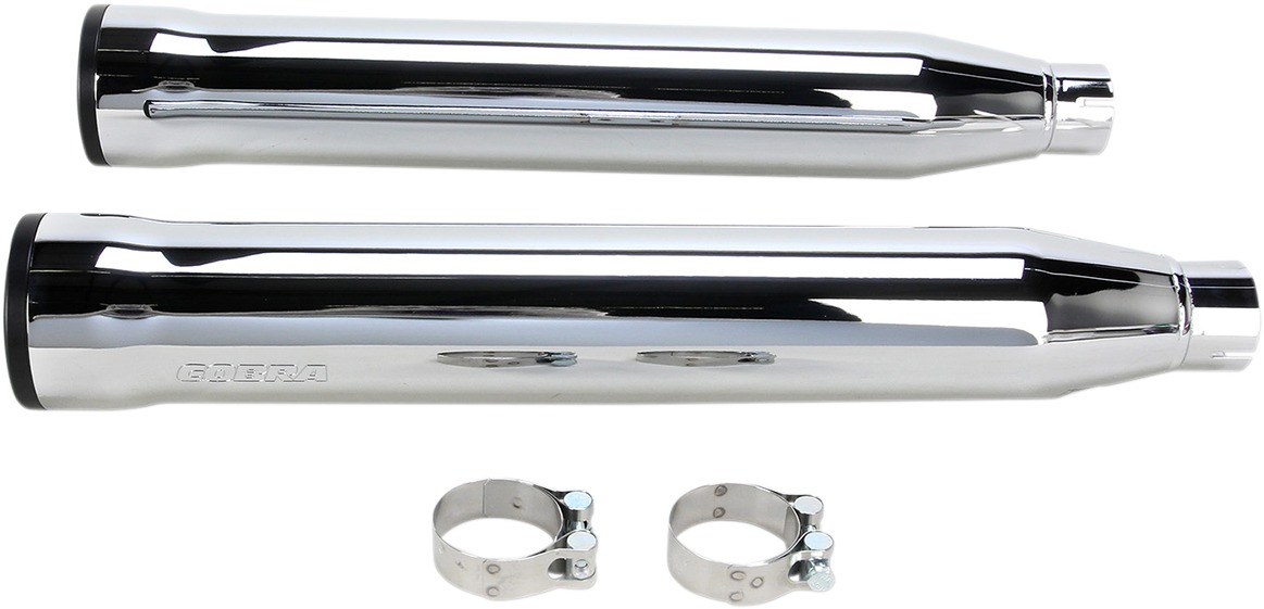 3" RPT Chrome Slip On Dual Exhaust - For 07-17 Harley Fat Boy - Click Image to Close