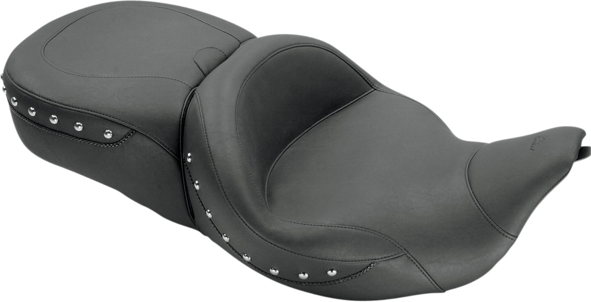 Super Touring Studded Vinyl 2-Up Seat Backward - For 08-20 Harley FLH FLT - Click Image to Close