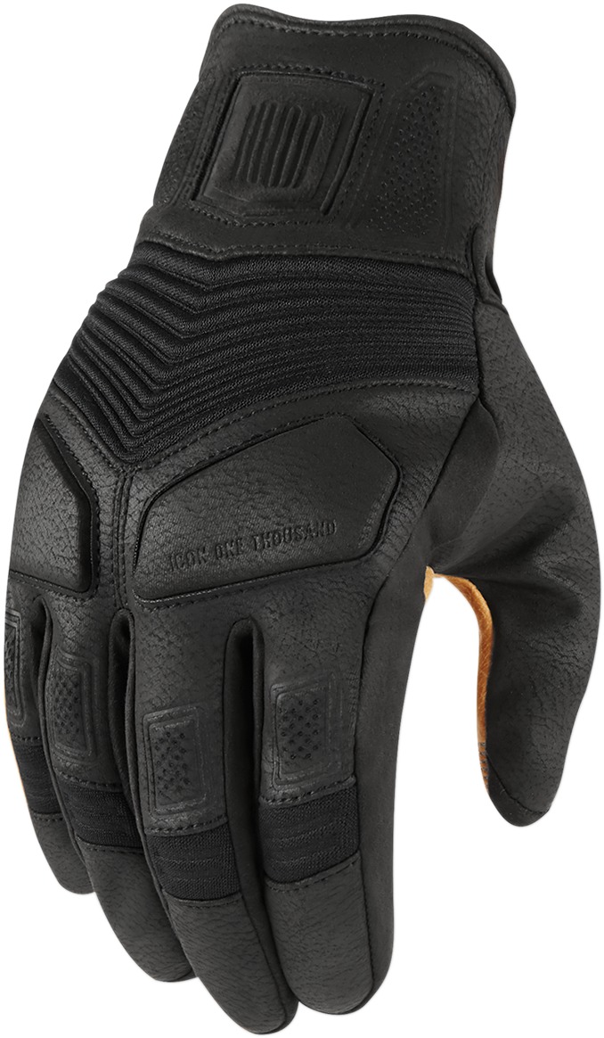 Icon 1000 Nightbreed Mid-Length Cuff Gloves - Black Men's 3X-Large - Click Image to Close