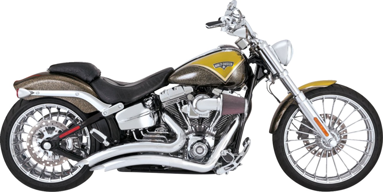 Big Radius PCX Full System Exhaust - Chrome - For 13-17 Harley Davidson Softail Breakout - Click Image to Close