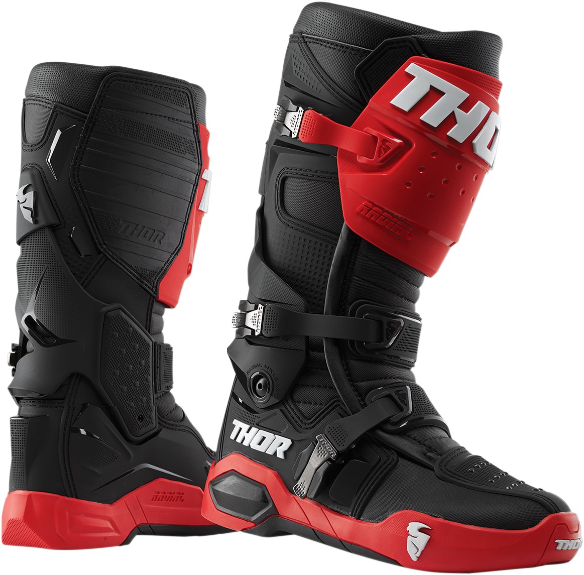 Radial Dirt Bike Boots - Black & Red Men's Size 13 - Click Image to Close