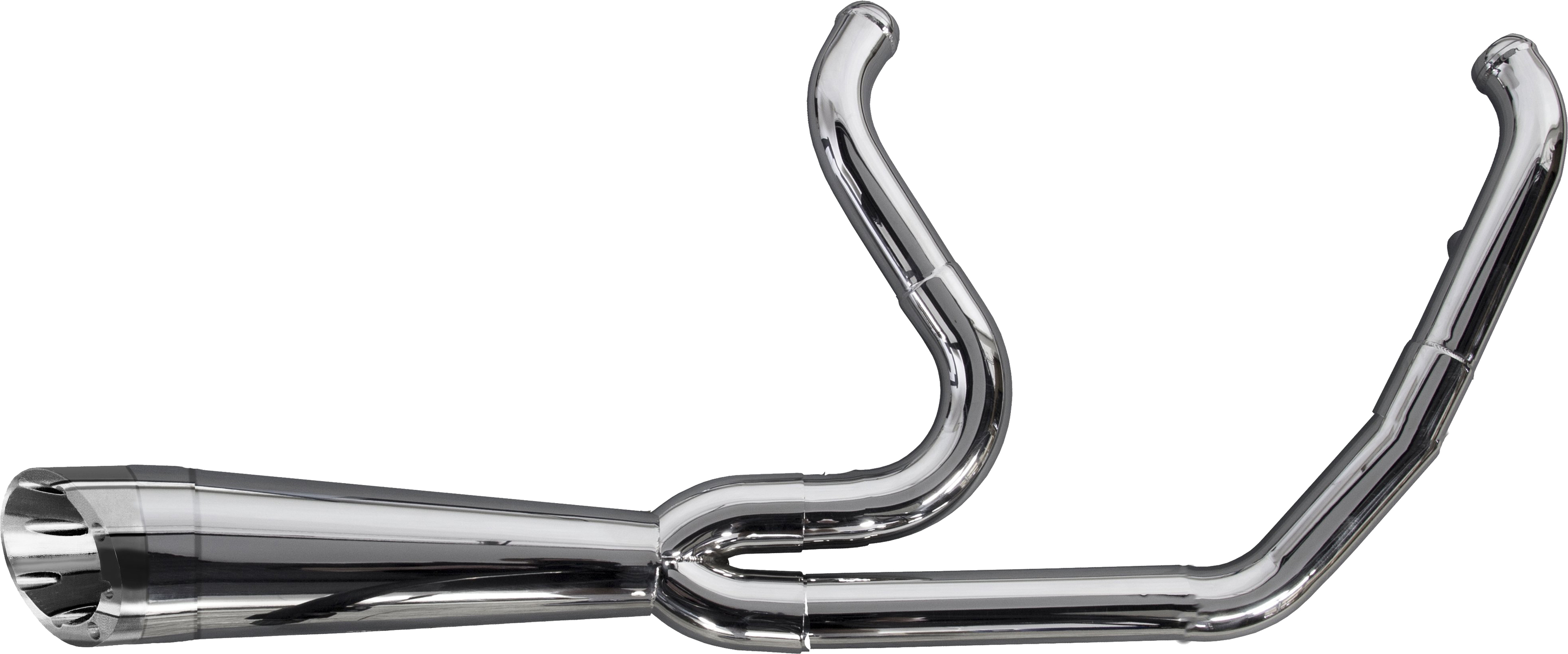 Shorty Turnout 2-1 Polished Full Exhaust - For 18-22 Harley FL & FX - Click Image to Close