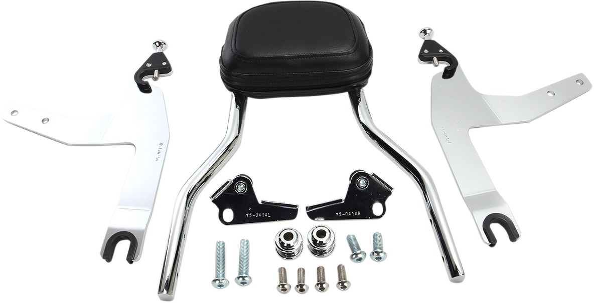 Cobra Detachable Backrest Round Chrome Fits Softail 2007-2017 - Click Image to Close