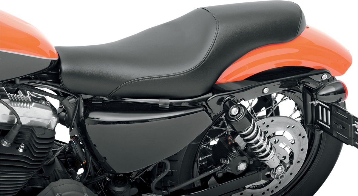 Profiler Smooth 2-Up Seat Black Gel Low - For 04-20 Harley XL - Click Image to Close