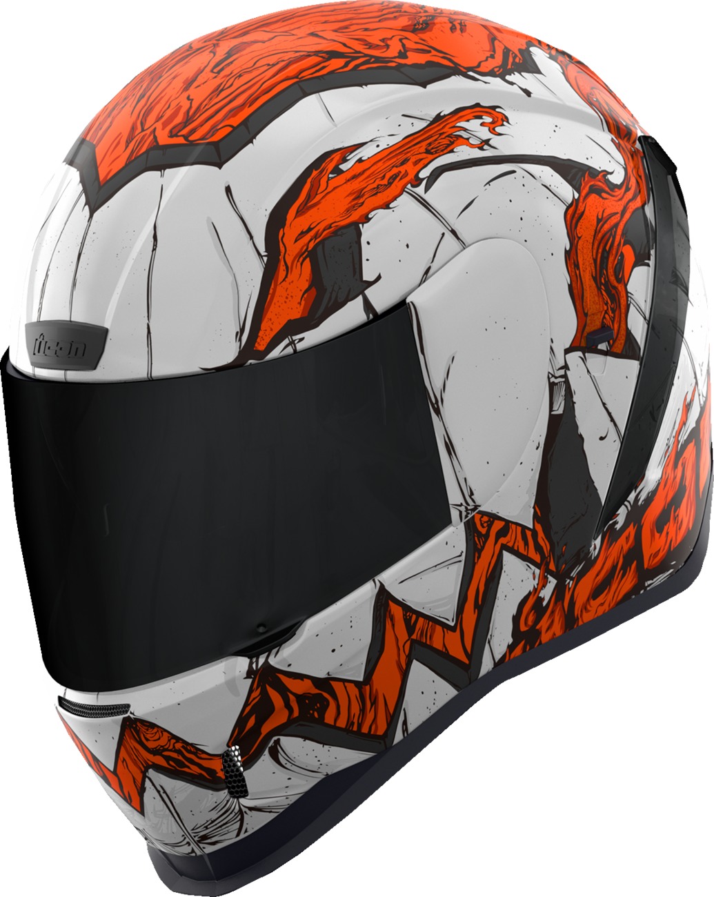 ICON Airform Trick or Street 3 Helmet XS Orange/White - Full face helmet with Trick or Street 3 graphic - Click Image to Close