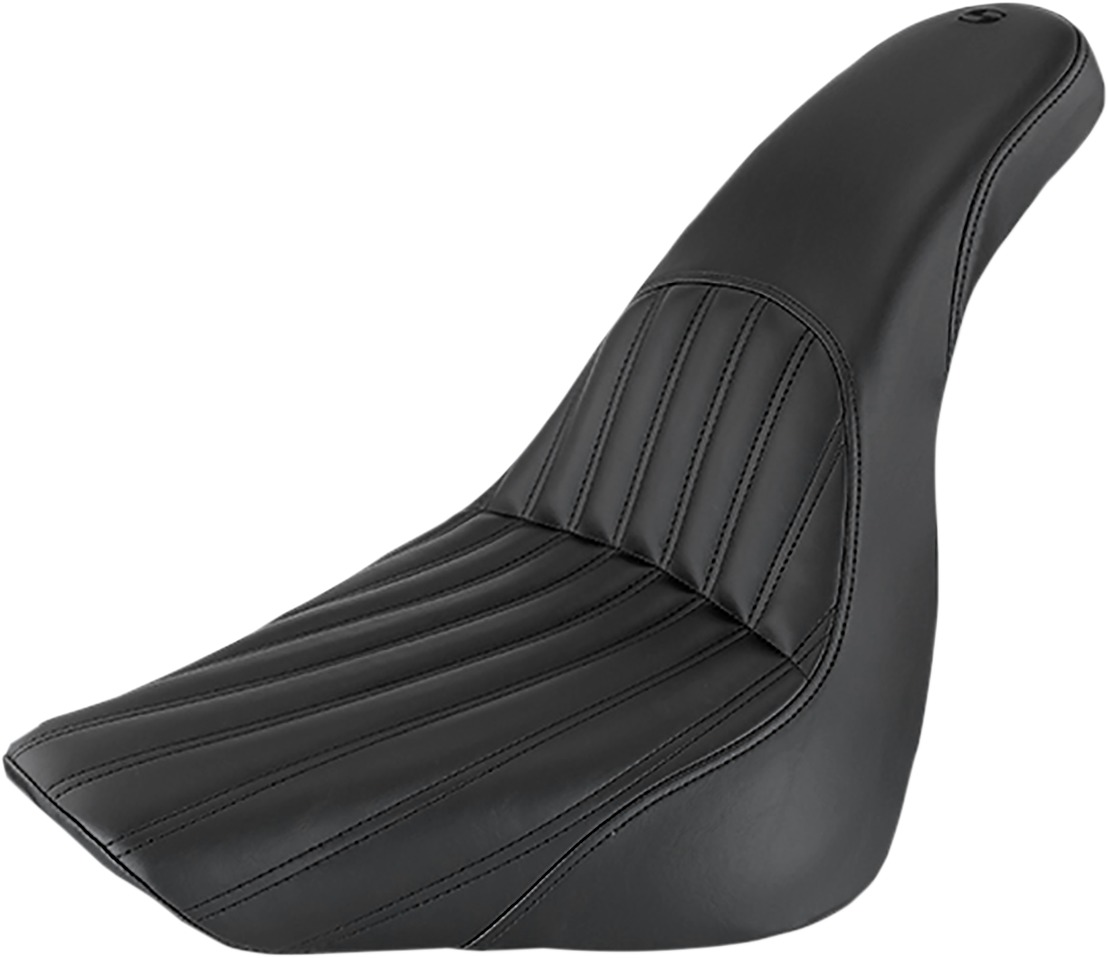 Profiler Ribbed 2-Up Seat Black Low - For 18-21 Harley FLFB - Click Image to Close