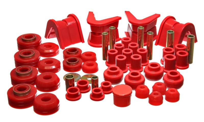 Red Hyper-Flex Master Bushing Kit Fits 73-79 Ford F-150 Pickup 4WD - Click Image to Close