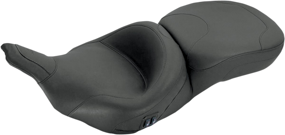 Heated Plain Vinyl 2-Up Seat - For 97-07 Harley FLHT FLTR - Click Image to Close