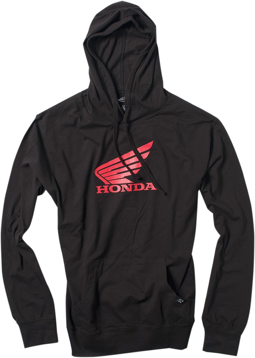 Men's Honda Wing Lightweight Hoody - Honda Wing Ltwt Hoody Blk Lg - Click Image to Close