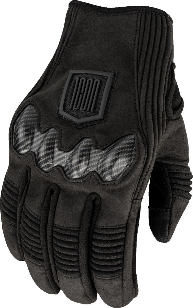 ICON Long Track CX Gloves Black Men's XL - Men's short cuff gloves in black, size XL - Click Image to Close