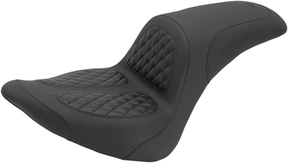 Dave Perewitz Diamond Vinyl 2-Up Seat - For 06-17 Harley Softail - Click Image to Close