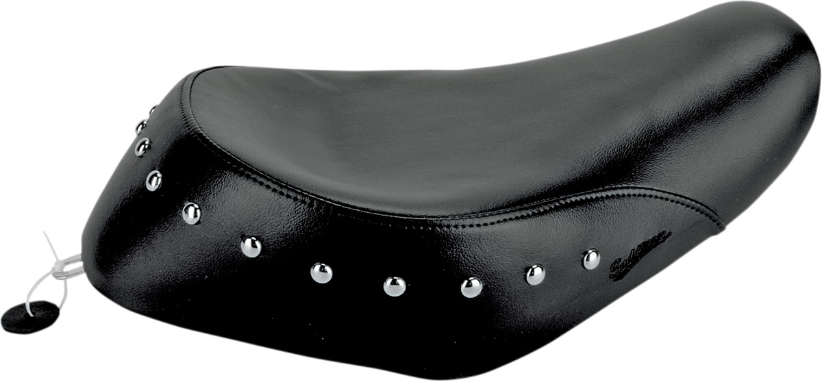 Renegade Studded Solo Seat Black Gel Low - For 04-20 Harley XL w/4.5 Gal Tank - Click Image to Close