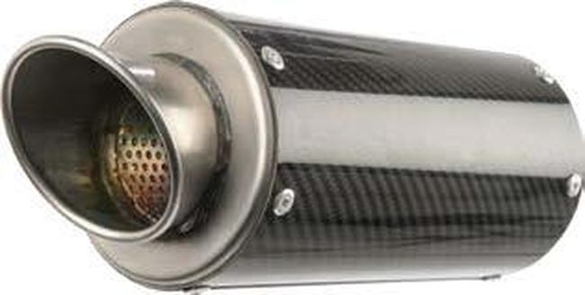 MGP High-Mount Full Exhaust w/ Carbon Fiber "Rolled Tip" Muffler - For 17+ Honda Grom - Click Image to Close