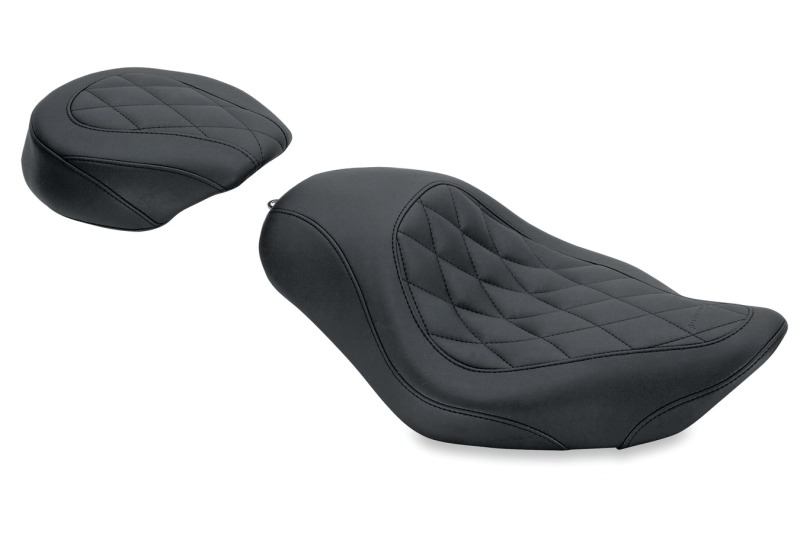 04-21 Harley Sportster Wide Tripper Solo Seat Diamond Stitch - Black - Click Image to Close