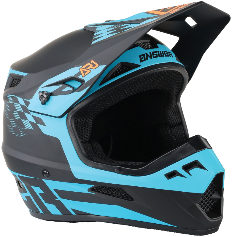 Answer AR1 Sweep Helmet Black/Astana/Hyper Orange - L - DOT & ECE approved motocross helmet - Click Image to Close