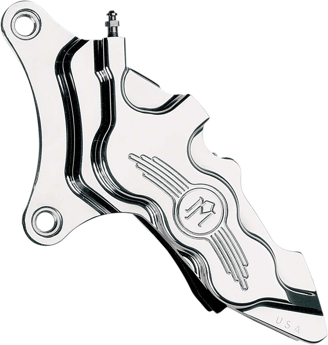 Front 6 Piston Differential Bore Caliper - Chrome Performance Machine - Click Image to Close