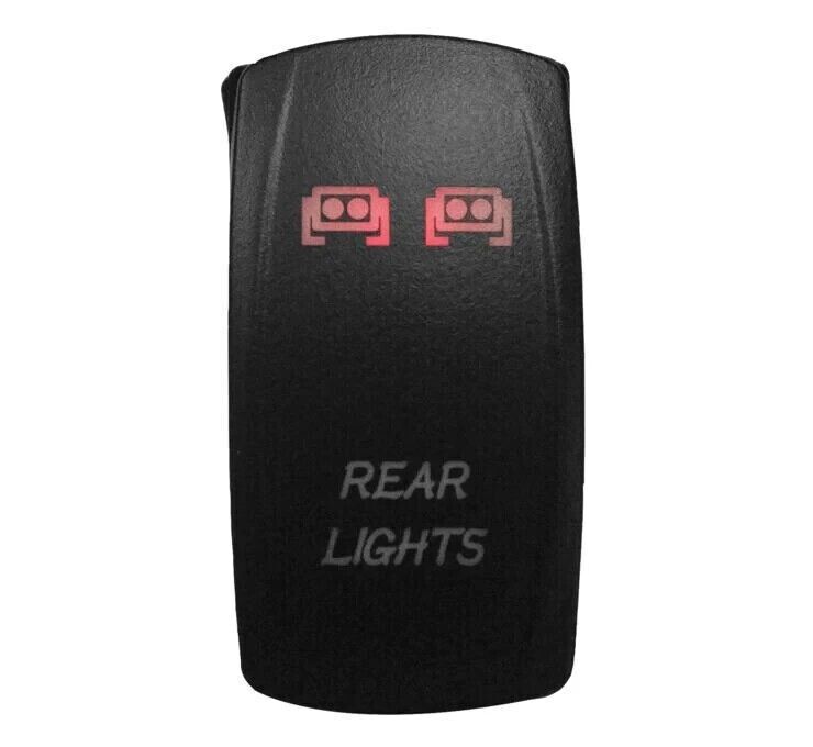 Lighted Switch Rear Light On/Off Red - Click Image to Close