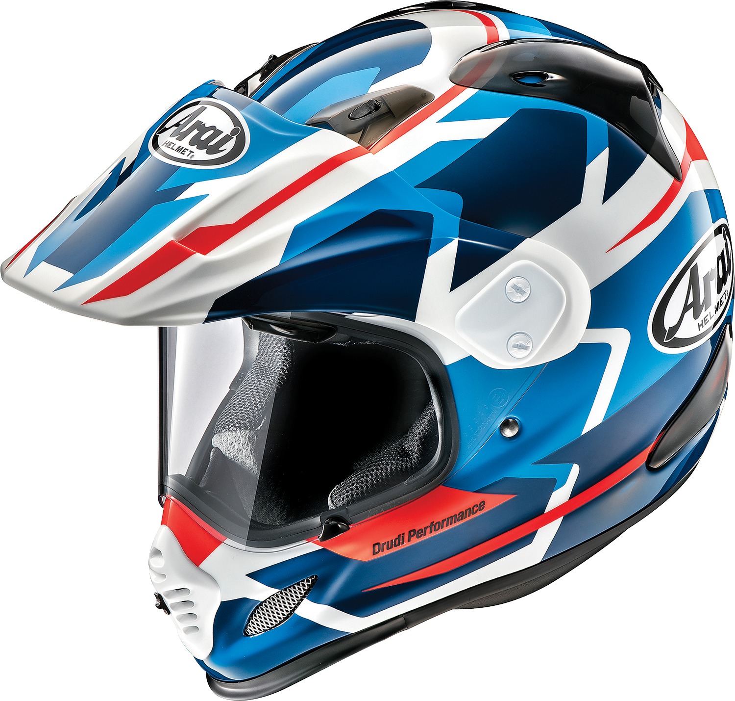 Arai XD-4 Depart Helmet XS Gloss Blue/White/Red - Dual sport helmet with removable liner - Click Image to Close