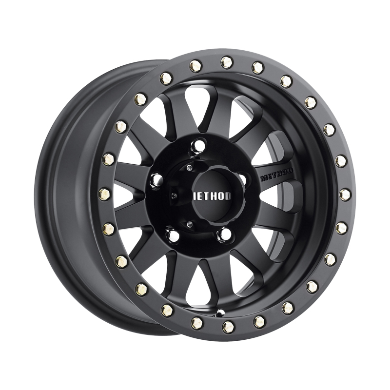 MR304 Double Standard 15x8 -24mm Offset 5x4.5 83mm CB Matte Black Wheel - Click Image to Close