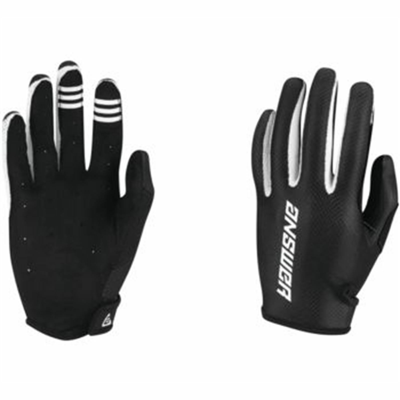 Answer Ascent Glove Black/White Womens - Large - Click Image to Close