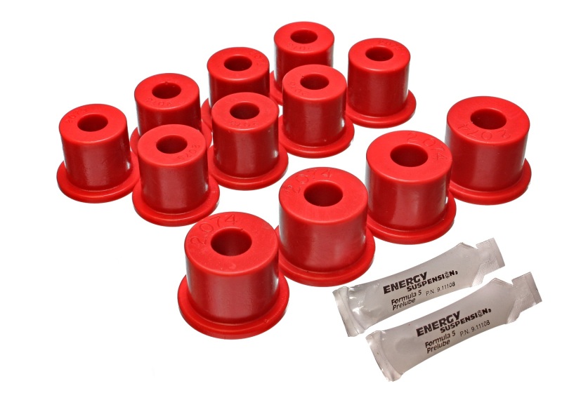 Red Rear Leaf Spring Bushing Set - For 80-86 Nissan 720 & Hardbody Pickup 2WD - Click Image to Close