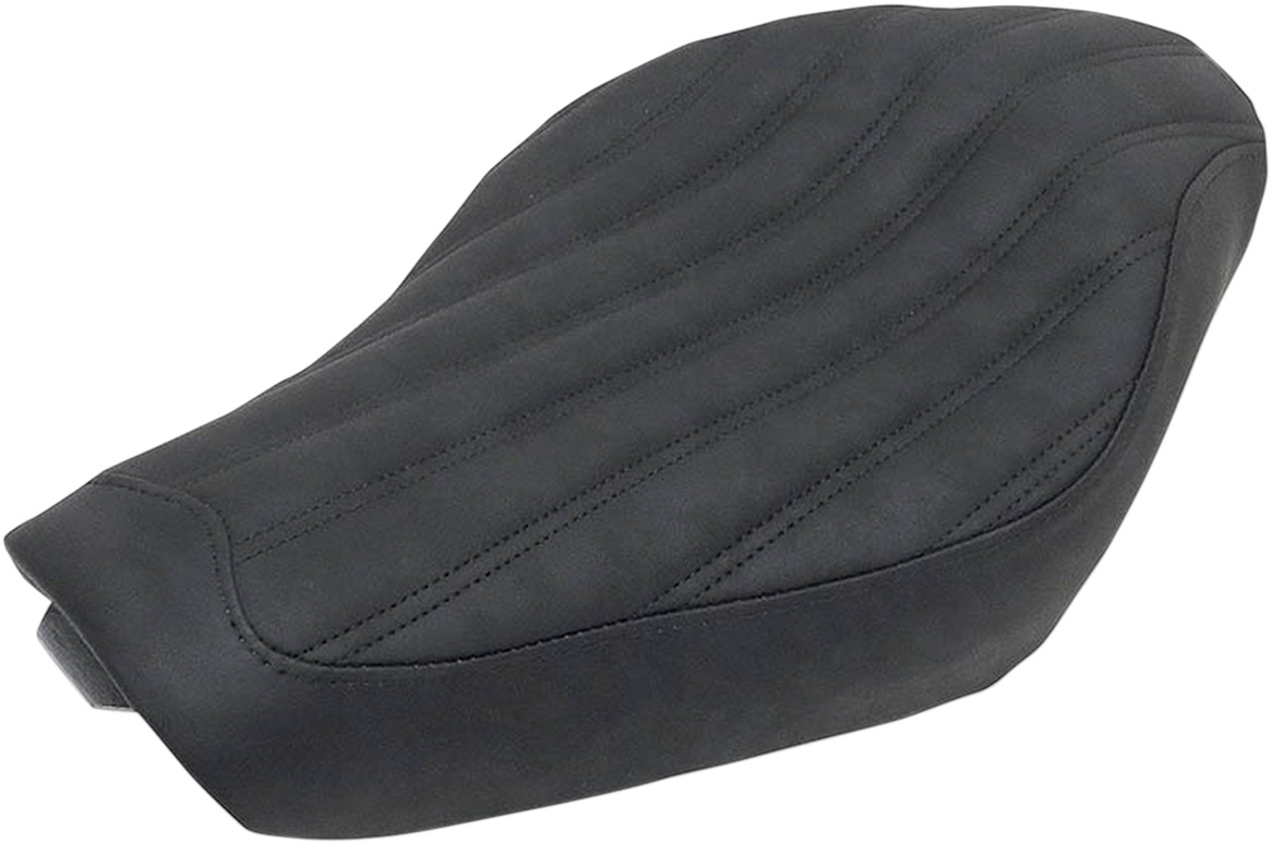 Knuckle Ribbed Solo Seat Black Gel - For 04-20 Harley XL XR - Click Image to Close