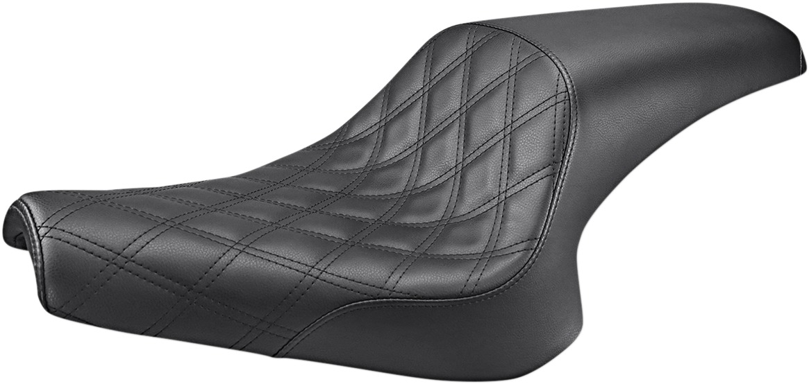 Profiler Lattice Vinyl 2-Up Seat Black Gel - For 13-20 Yamaha XVS950 Bolt - Click Image to Close