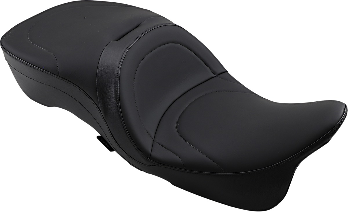 Touring Mild Stitched SR Leather 2-Up Seat Low 1" - For Harley FLH FLT - Click Image to Close